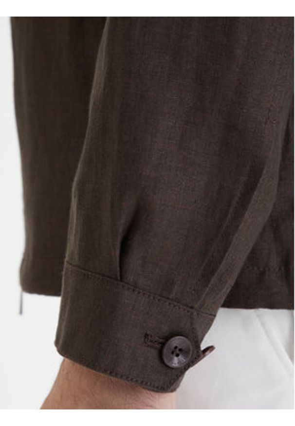 Bugatti Kurtka przejściowa 171400-11045 Brązowy Regular Fit. Kolor: brązowy. Materiał: len