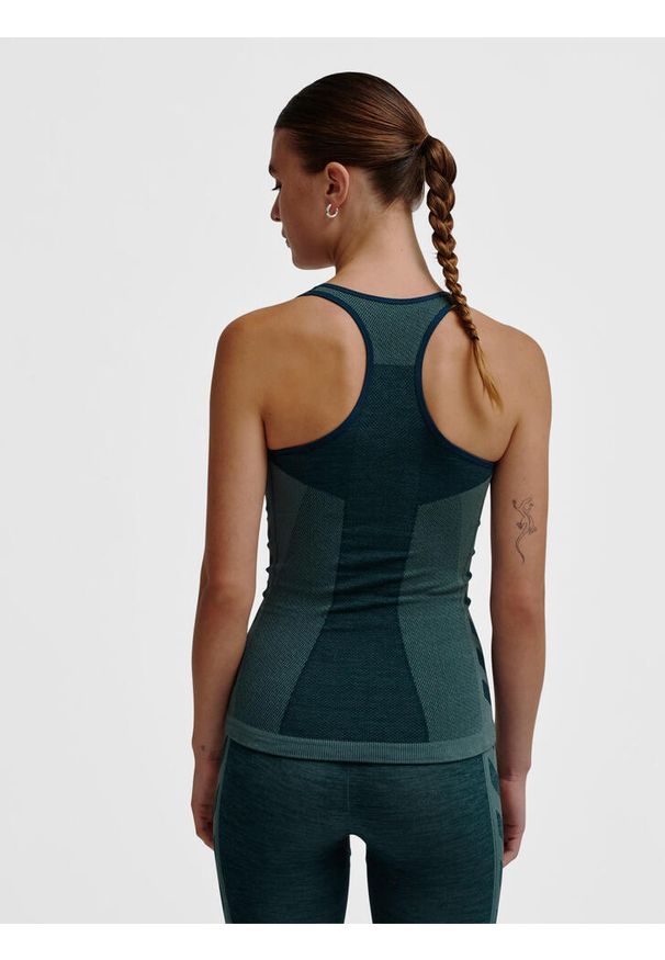 Damski bezszwowy tank top Hummel Clea. Kolor: zielony. Materiał: skóra, dzianina, materiał. Sport: fitness