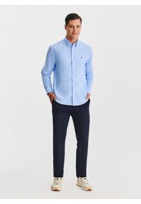 Pako Lorente - PAKO LORENTE - Niebieska koszula męska. Kolor: niebieski, biały. Materiał: poliester, bawełna. Długość rękawa: długi rękaw. Długość: długie #8