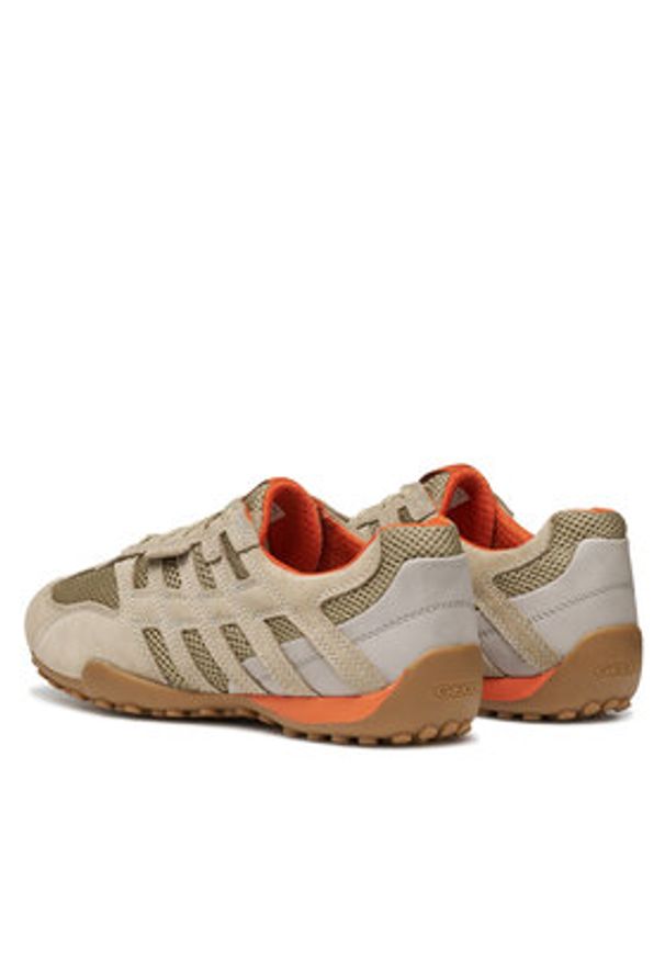 Geox Sneakersy U Snake Original U55MNA 02214 C5004 Beżowy. Kolor: beżowy. Materiał: skóra, zamsz