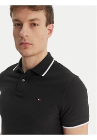 TOMMY HILFIGER - Tommy Hilfiger Polo Pique MW0MW42748 Czarny Regular Fit. Typ kołnierza: polo. Kolor: czarny. Materiał: bawełna #3