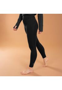 KIMJALY - Legginsy do jogi damskie Kimjaly. Kolor: czarny. Materiał: bawełna, elastan, materiał. Sport: joga i pilates #1