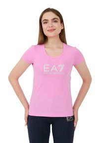 EA7 Emporio Armani - EA7 Różowy damski t-shirt, Rozmiar S. Kolor: różowy #6
