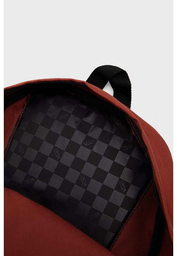Vans plecak kolor czerwony duży gładki. Kolor: czerwony. Wzór: gładki