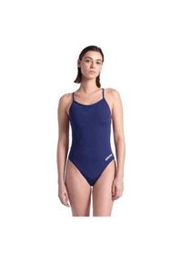 Kostium kąpielowy jednoczęściowy z koronkowym tyłem dla kobiet Arena Solide. Kolor: niebieski, biały, wielokolorowy. Materiał: koronka #1