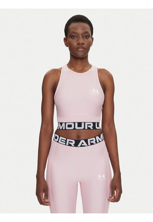 Under Armour Koszulka techniczna HeatGear 1388694 Różowy Slim Fit. Kolor: różowy. Materiał: syntetyk