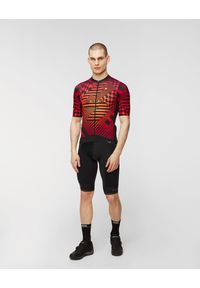 ALÉ CYCLING - Koszulka rowerowa ALE CYCLING CHECKER. Kolor: czerwony. Materiał: poliester, włókno, tkanina