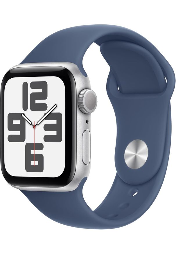 APPLE - Watch Apple Watch SE2 (2024) GPS 40mm Silver Aluminium Case with Sport Band M/L - Denim. Materiał: denim. Styl: sportowy