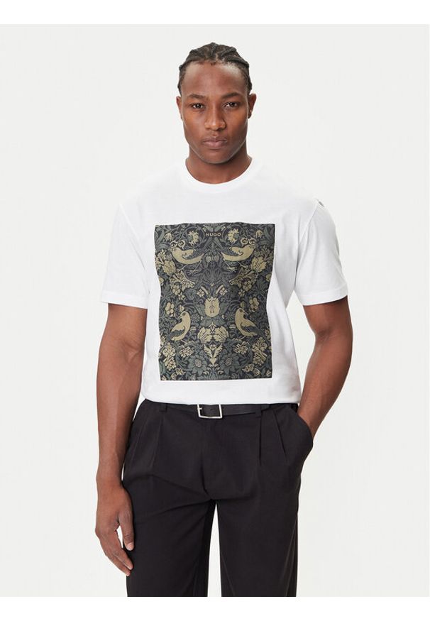 Hugo - HUGO T-Shirt Dipasly 50545363 Biały Relaxed Fit. Kolor: biały. Materiał: bawełna