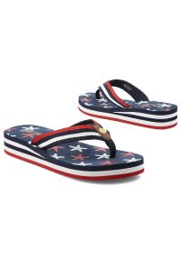 Big-Star - Klapki damskie Big Star, lekka konstrukcja z paskiem z materiału tekstylnego wygodna forma typu japonki elastyczna podeszwa zapewniająca komfort nosz. Okazja: na plażę, na spacer. Kolor: niebieski. Materiał: materiał. Wzór: paski, aplikacja. Sezon: lato. Styl: wakacyjny, elegancki #8