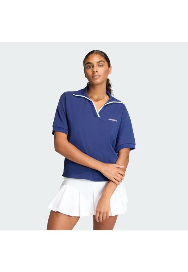Adidas - Koszulka polo Seasonal Essentials Colorpop with Embroidered Graphic. Okazja: na co dzień. Typ kołnierza: polo. Kolor: niebieski, wielokolorowy, biały. Styl: klasyczny, casual