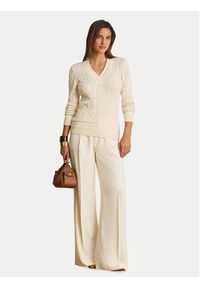 Lauren Ralph Lauren - LAUREN RALPH LAUREN Sweter 200888795011 Kremowy Relaxed Fit. Kolor: kremowy. Materiał: bawełna #3