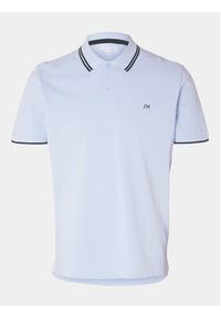 Selected Homme Polo 16087840 Błękitny Regular Fit. Typ kołnierza: polo. Kolor: niebieski. Materiał: bawełna #5