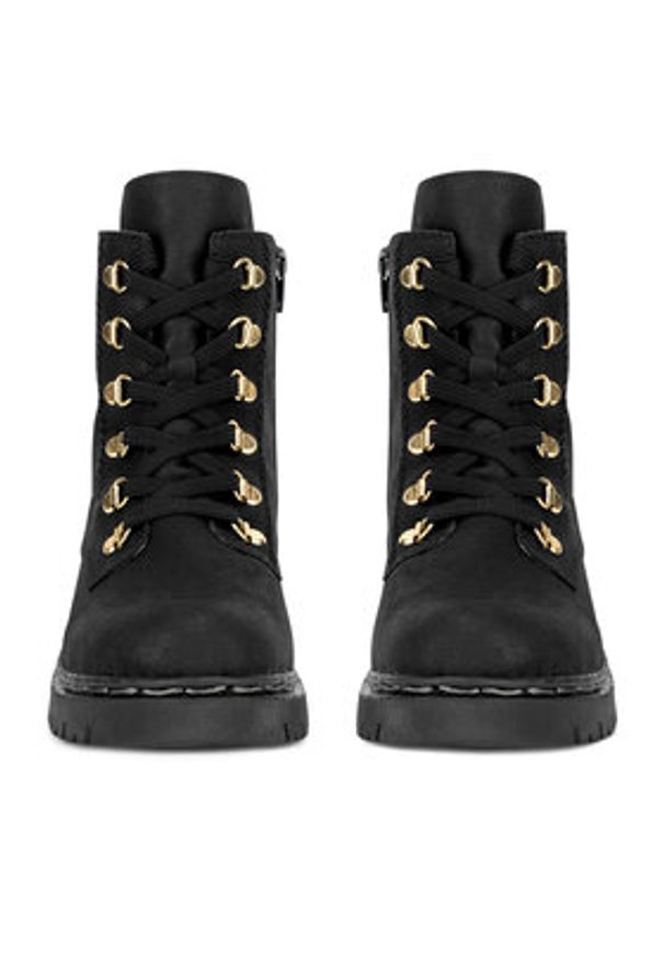 Rieker Trzewiki Y2422-00 Czarny. Kolor: czarny. Materiał: materiał