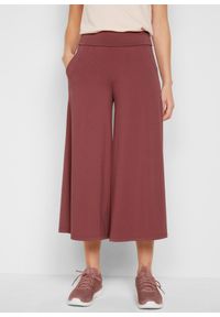 bonprix - Spodnie culotte, długość do łydki. Kolor: fioletowy. Materiał: materiał. Styl: sportowy, klasyczny