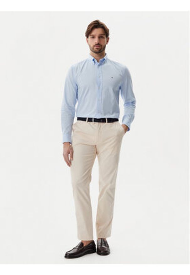 TOMMY HILFIGER - Tommy Hilfiger Koszula Core Flex MW0MW39988 Błękitny Regular Fit. Kolor: niebieski. Materiał: bawełna