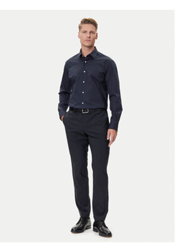 BOSS Koszula H-Joe 50549923 Granatowy Regular Fit. Kolor: niebieski. Materiał: bawełna