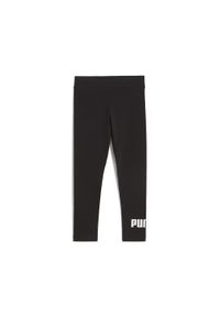 Puma - Dziecięce legginsy ESS z logo No. 1 PUMA Black. Okazja: na uczelnię. Kolor: czarny. Materiał: guma. Wzór: nadruk. Styl: elegancki, sportowy