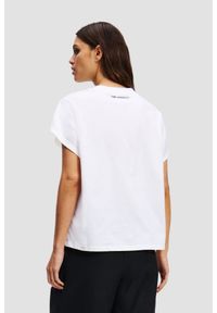 Karl Lagerfeld - KARL LAGERFELD Biały damski t-shirt Ikon Aquarelle C Loose, Rozmiar S. Kolor: biały #5