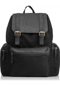 Paolo Peruzzi Plecak męski vintage PAOLO PERUZZI czarny GA408. Kolor: czarny. Styl: vintage #1