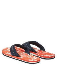 TOMMY HILFIGER - Tommy Hilfiger Japonki Hilfiger Flw Print Beach Sandal FM0FM05507 Granatowy. Kolor: niebieski. Materiał: materiał. Wzór: nadruk #4