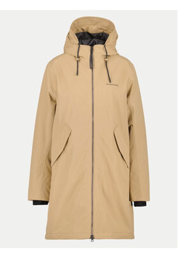 Didriksons Parka Fia 505372 Beżowy Relaxed Fit. Kolor: beżowy. Materiał: syntetyk