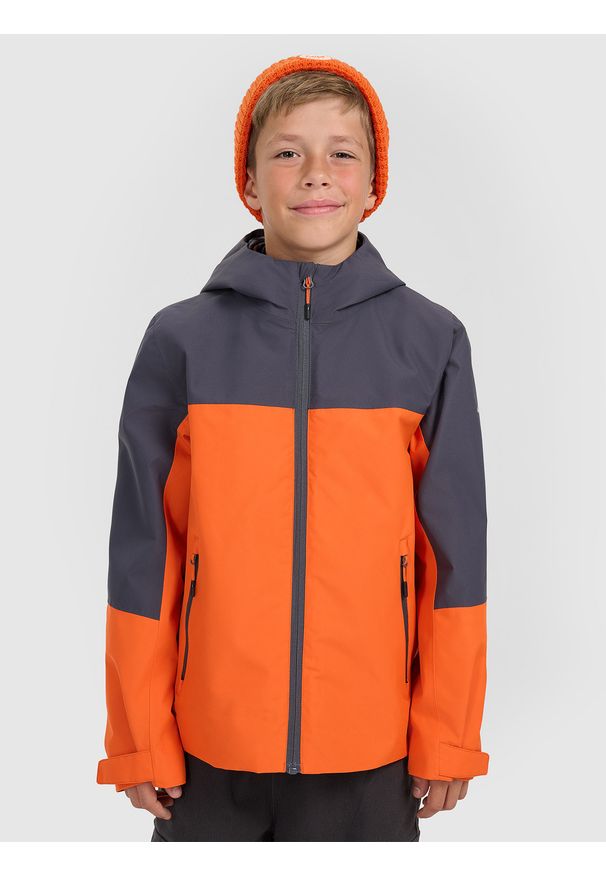 4f - 4F Kurtka przejściowa 3w1 membrana 5000 chłopięca - pomarańczowa 134 (8-9 lat). Okazja: na co dzień. Kolor: pomarańczowy. Materiał: polar, materiał. Sezon: lato. Styl: casual