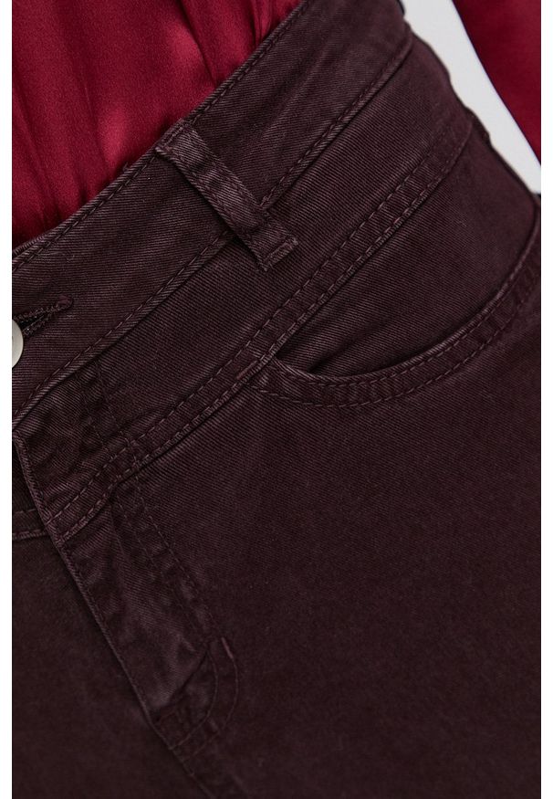BOSS - Boss Jeansy damskie high waist. Stan: podwyższony. Kolor: czerwony