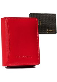 ROVICKY - Portfel skórzany Rovicky czerwony R-RD-34-GCL Red. Kolor: czerwony. Materiał: skóra