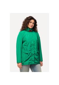 ULLA POPKEN - Damskie Kurtka funkcyjna HYPRAR stójka kaptur 2-kierunkowy zamek błyskawiczny. Typ kołnierza: kołnierzyk stójkowy. Kolekcja: plus size. Kolor: zielony. Materiał: poliester, materiał. Sport: turystyka piesza #1