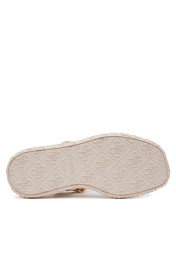 Guess Sandały FLJLAN ELE03 Écru. Materiał: skóra