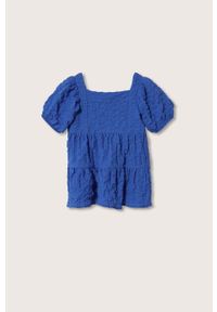 Mango Kids sukienka dziecięca Castellb mini prosta. Okazja: na co dzień. Kolor: niebieski. Długość rękawa: krótki rękaw. Typ sukienki: proste. Styl: casual. Długość: mini #6