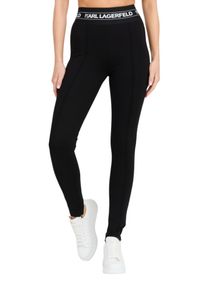 Karl Lagerfeld - KARL LAGERFELD Czarne damskie legginsy Logo Elastic Punto Leggings, Rozmiar L. Okazja: na co dzień. Kolor: czarny. Materiał: nylon, wiskoza, elastan, materiał. Styl: klasyczny, casual, elegancki