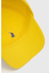 Polo Ralph Lauren czapka z daszkiem bawełniana kolor żółty z aplikacją. Kolor: żółty. Materiał: bawełna. Wzór: aplikacja #2