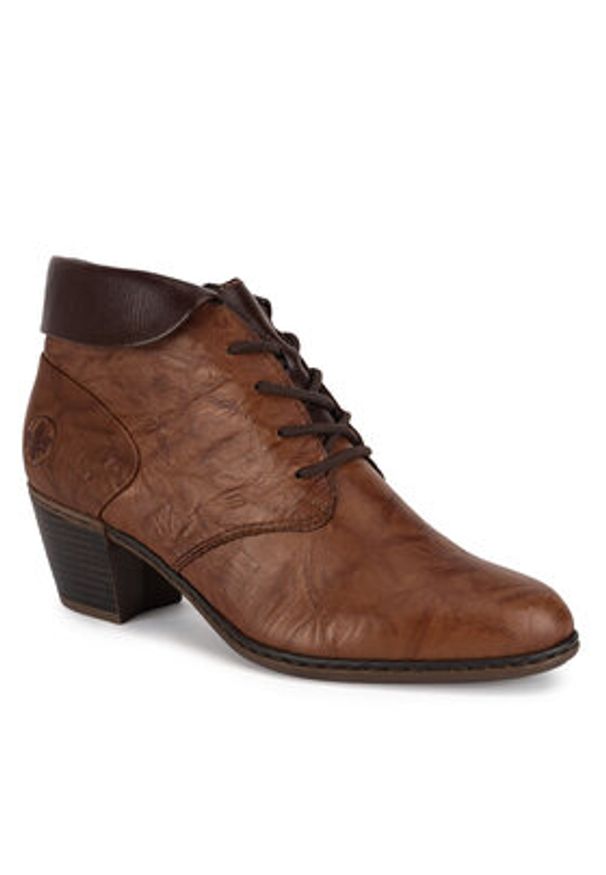 Rieker Trzewiki Y2131-22 Brązowy. Kolor: brązowy. Materiał: skóra