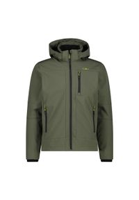 Kurtka męska turystyczna CMP 3A01787N. Typ kołnierza: kaptur. Kolor: zielony. Materiał: softshell. Sport: turystyka piesza