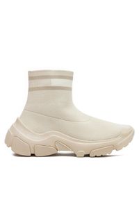 Tommy Jeans Sneakersy Tjw Sock Boot EN0EN02446 Beżowy. Kolor: beżowy
