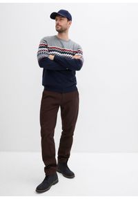 bonprix - Sweter w norweski wzór, z bawełną. Kolor: szary. Materiał: bawełna #2