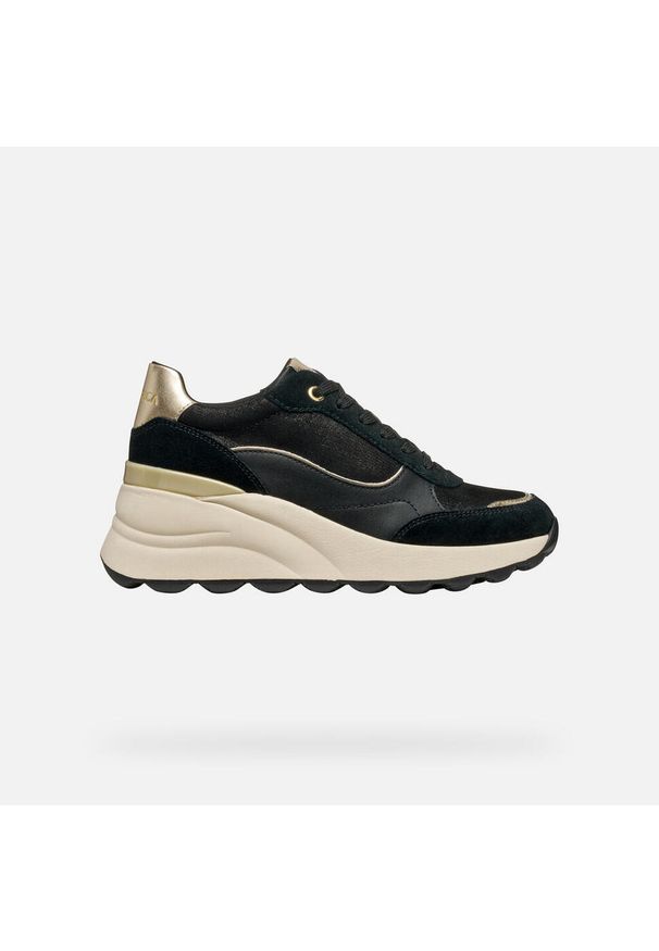Geox - Buty GEOX D SPHERICA EC13 Czarny. Kolor: czarny. Materiał: tkanina, skóra, syntetyk