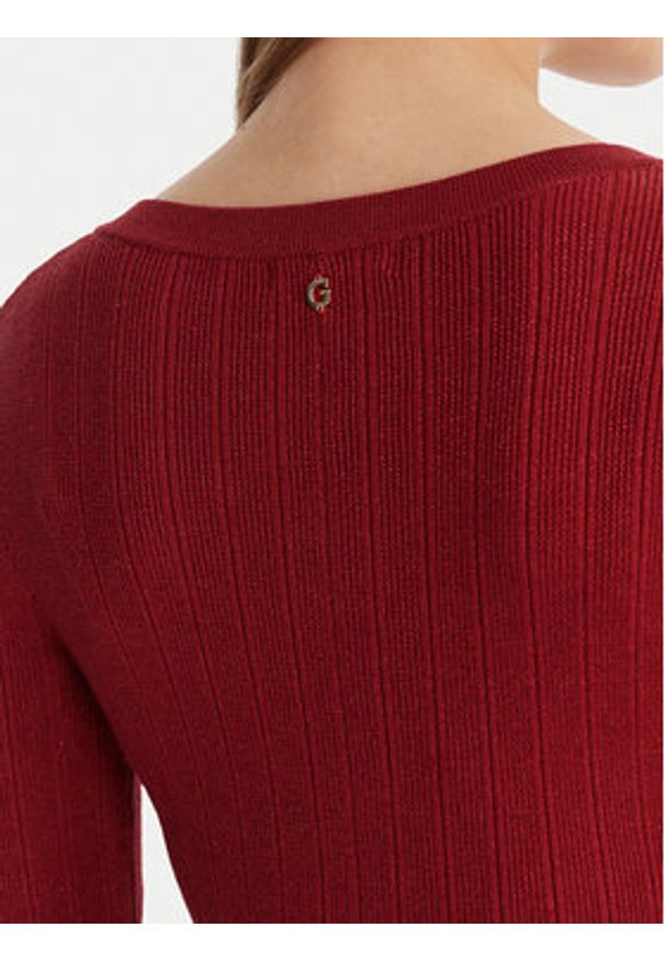Guess Sukienka dzianinowa W6RK02 Z3700 Czerwony Regular Fit. Kolor: czerwony. Materiał: wiskoza