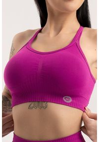 GYM GLAMOUR - Stanik fitness cardio damski Gym Glamour push up 2.0. Kolor: różowy. Rodzaj stanika: push-up. Sport: fitness