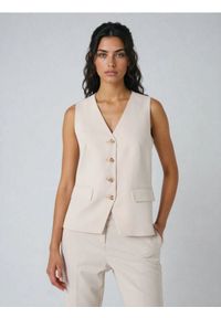 Sinsay - Kamizelka garniturowa - kremowy. Kolor: kremowy #1