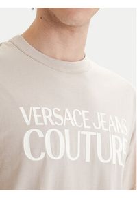 Versace Jeans Couture T-Shirt 80GAHT01 CJ00T Beżowy Regular Fit. Kolor: beżowy. Materiał: bawełna #3