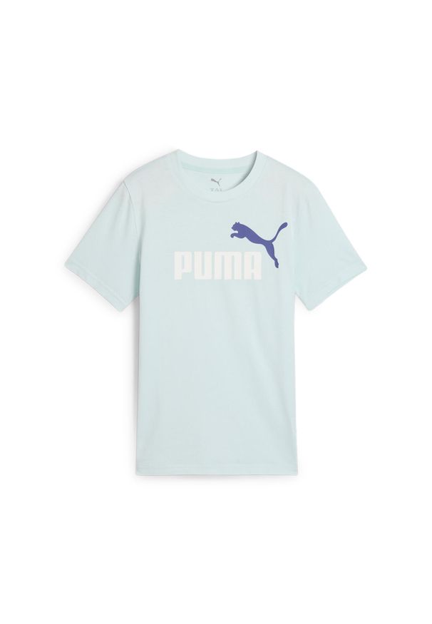T-shirt z logo nr 1 dla dzieci Puma Essentials. Kolor: niebieski. Sport: joga i pilates