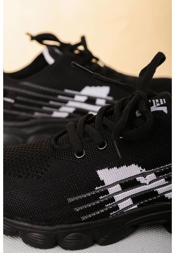 Casu - Czarne buty sportowe sznurowane casu 204/31w. Kolor: czarny, biały, wielokolorowy