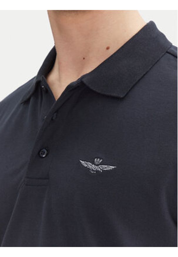 Aeronautica Militare Polo 251PO1843P191 Granatowy Regular Fit. Typ kołnierza: polo. Kolor: niebieski. Materiał: bawełna