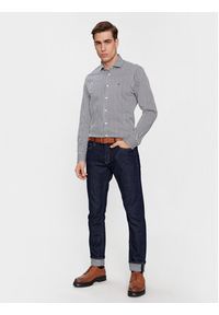 TOMMY HILFIGER - Tommy Hilfiger Koszula Cl Knitted Stripe Sf Shirt MW0MW34229 Granatowy Slim Fit. Kolor: niebieski. Materiał: bawełna #3