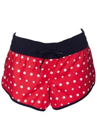 Spodenki kobiece Arena Dots Short. Kolor: czerwony. Materiał: materiał, poliamid