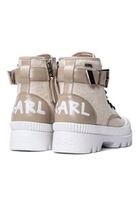Botki damskie beżowe Karl Lagerfeld TREKKA II Ankle Strap Boot Mix. Kolor: beżowy. Styl: rockowy, klasyczny #2
