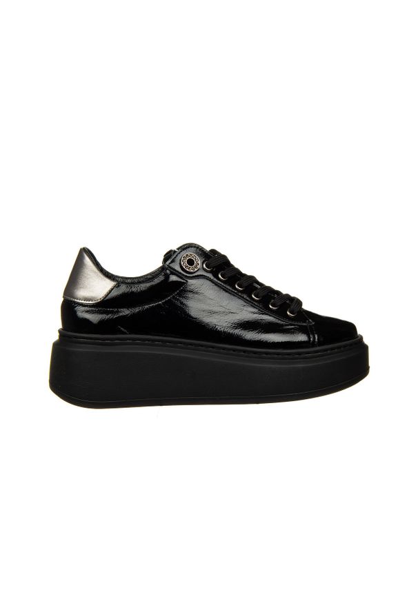 Sneakersy Bayla-159 4873 090-P Czarny Naplak 159156, Skóra lakierowana - 39. Wysokość cholewki: przed kostkę. Kolor: czarny. Materiał: skóra. Szerokość cholewki: normalna